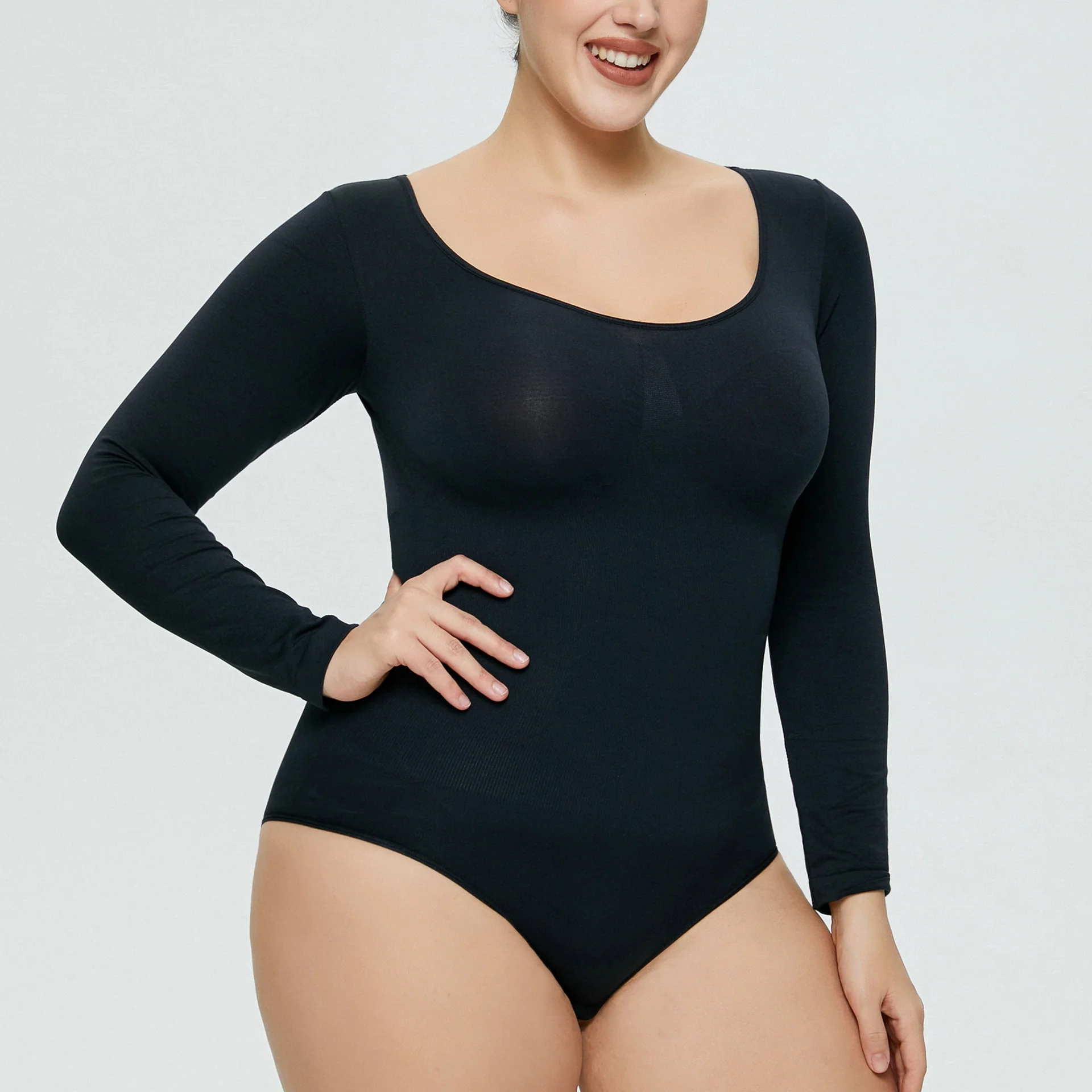 One-piece Underwear Belly-lifting Buttocks Shaping Jumpsuit Women's Tight-fitting Long-sleeved Corset Slimming Body-shaping Corset  3 Colors